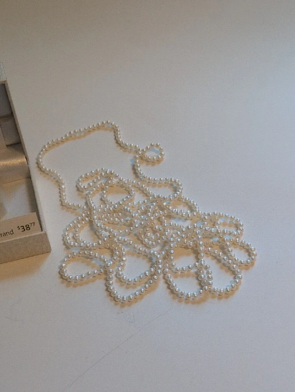 Elegant 100 Inch Cultured White Pearl Beaded Necklace - Classic Women’s Jewelry